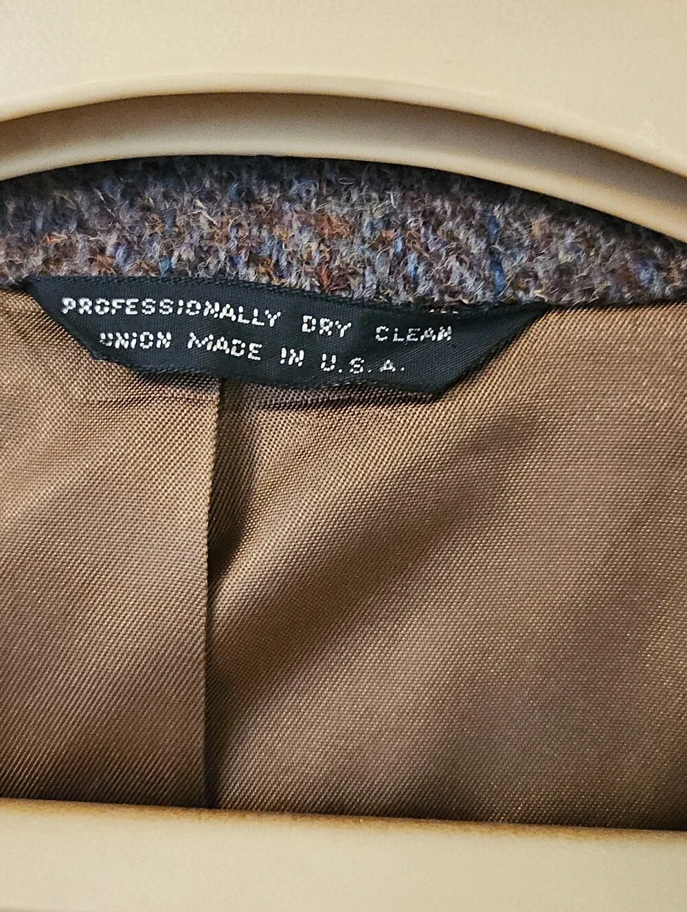 Vtg Yankee Peddler Seattle Harris Tweed Scottish Wool Brown Blazer 40